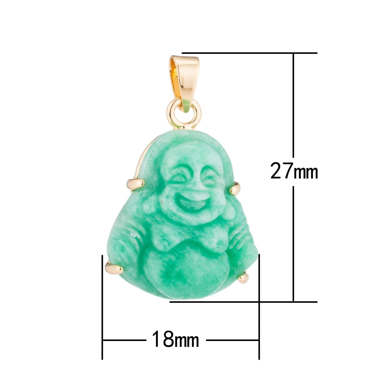 1pc Genuine Green Jade, Authentic, Laughing Buddha, Gemstone Buddhism Deity Religious Bracelet Charm Bead Finding Pendant For Jewelry Making | AH-209 AH-213