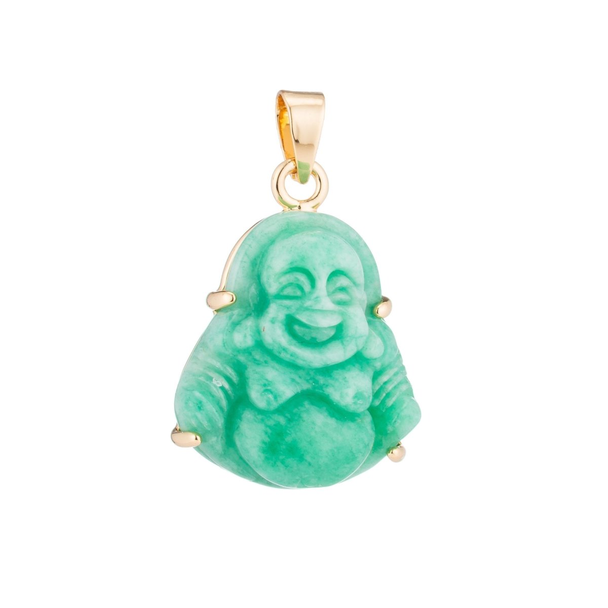 1pc Genuine Green Jade, Authentic, Laughing Buddha, Gemstone Buddhism Deity Religious Bracelet Charm Bead Finding Pendant For Jewelry Making | AH-209 AH-213