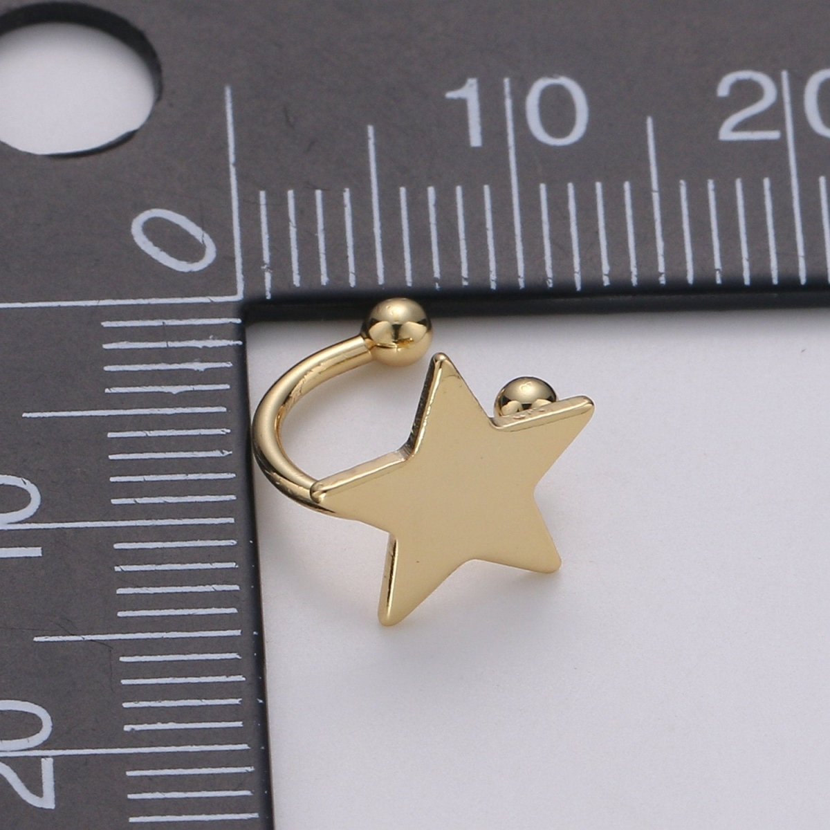 1x Gold Ear cuff, No piercing ear cuff, Fake piercing, Ear cuff, Helix no piercing hoop, Star ear cuff, Love earring, ear cuff, AI-138