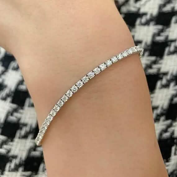 2 Ct TW Round-Cut Natural Diamond Tennis Bracelet 14K Gold 7" Women's