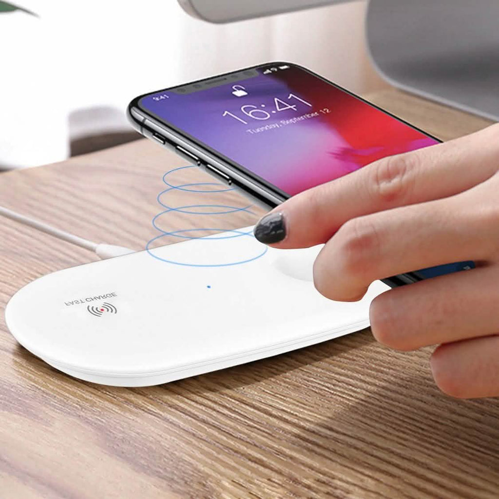 2-in-1 10W Qi Wireless Charging Pad