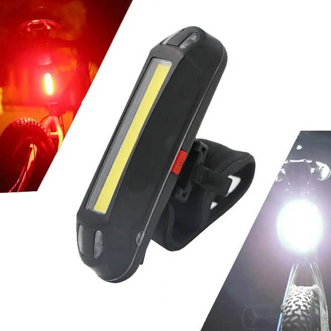 Feu arrière de vélo 2-en-1 500LM rechargeable par USB, LED ultra-léger pour avertissement nocturne