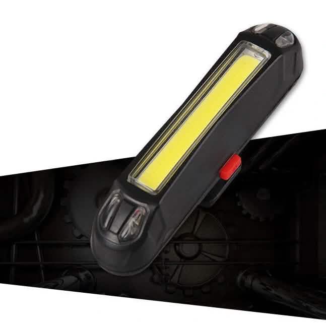 Feu arrière de vélo 2-en-1 500LM rechargeable par USB, LED ultra-léger pour avertissement nocturne