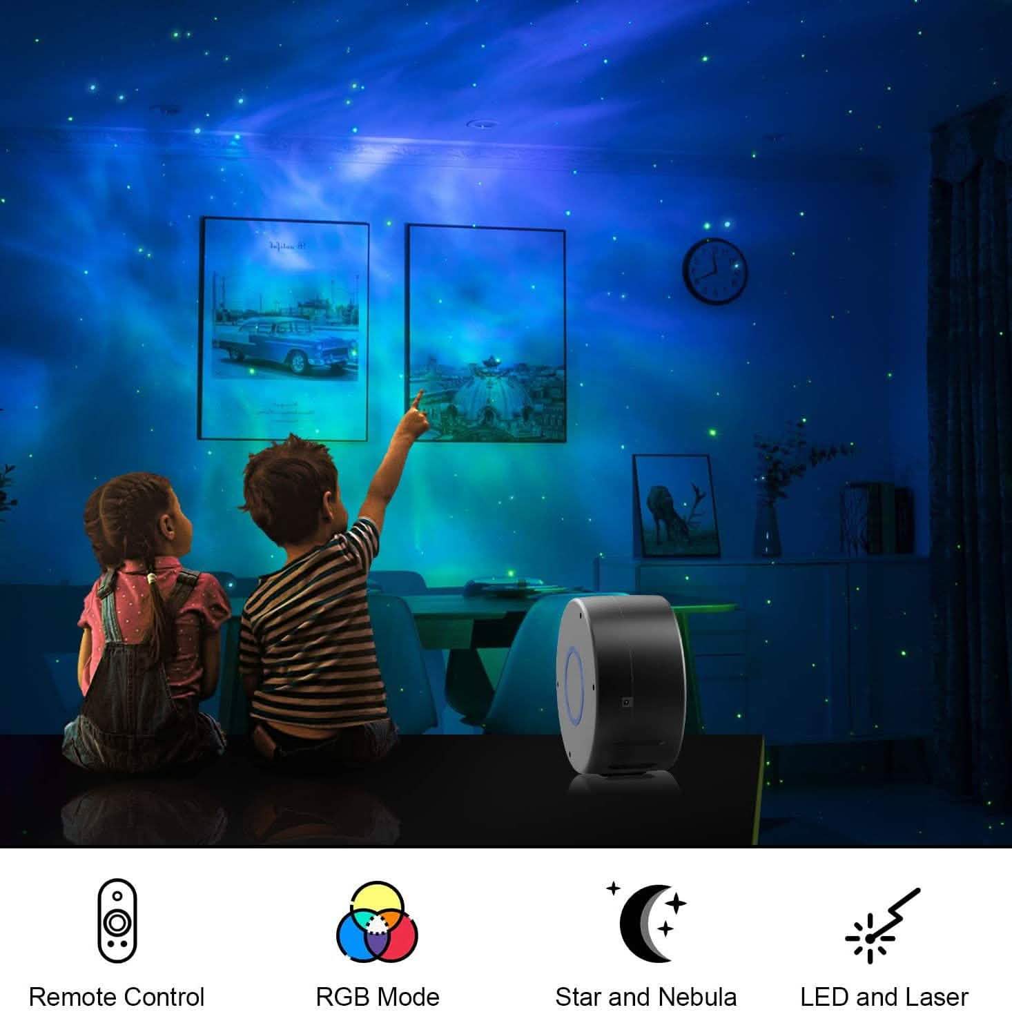 2-in-1 Aurora Starry Sky Projector
