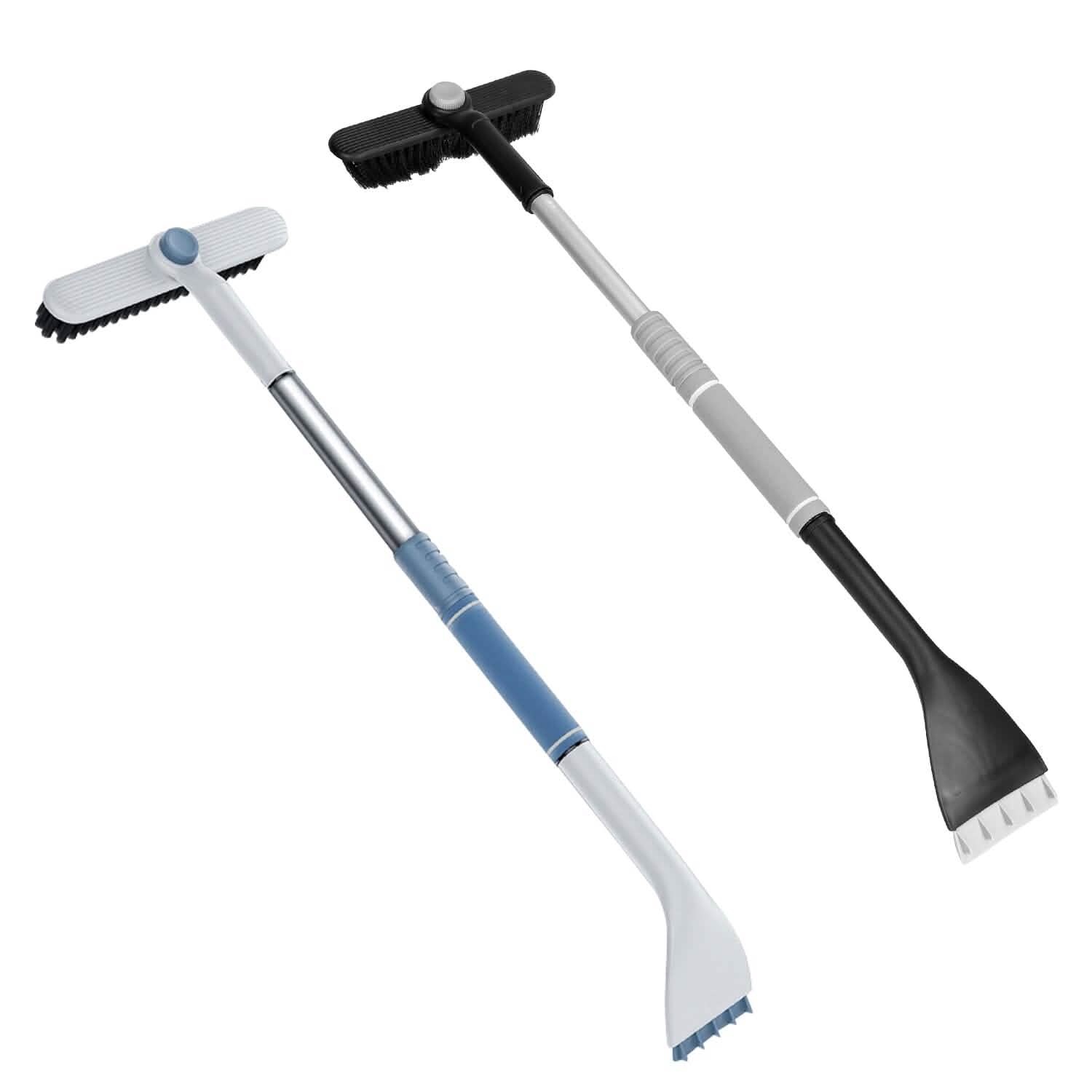 Pelle à neige 2-en-1 pour automobile, dégivrage avec tête de brosse pivotante à 360°
