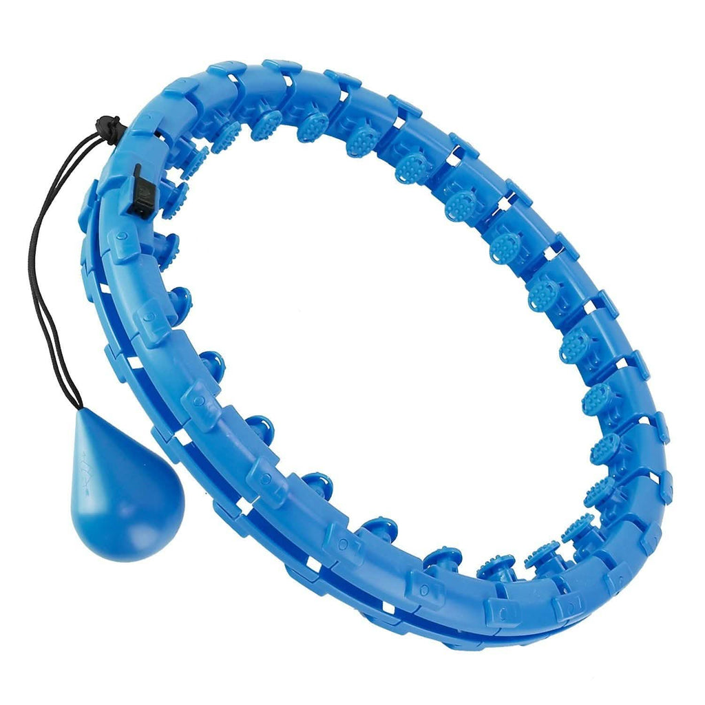 Cerceau de fitness 2-en-1 avec 24 nœuds, cerceaux de massage abdominal lestés avec balle rotative à 360° et nœuds détachables