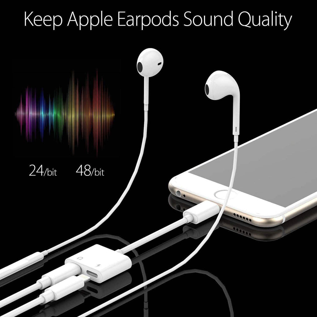 2-in-1 for Lightning Adapter For iPhone 7 8 Plus 10 X
