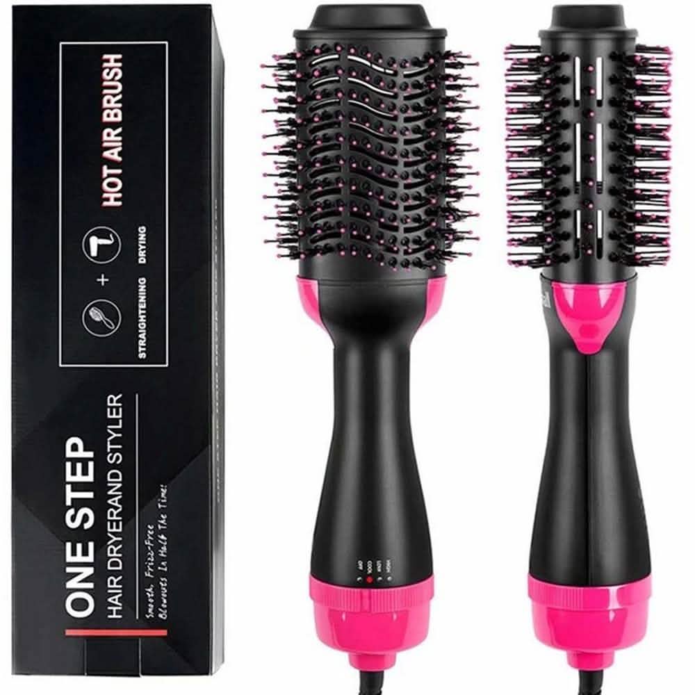 Sèche-cheveux volumateur 2-en-1 Brosse à air chaud Peigne rouleau