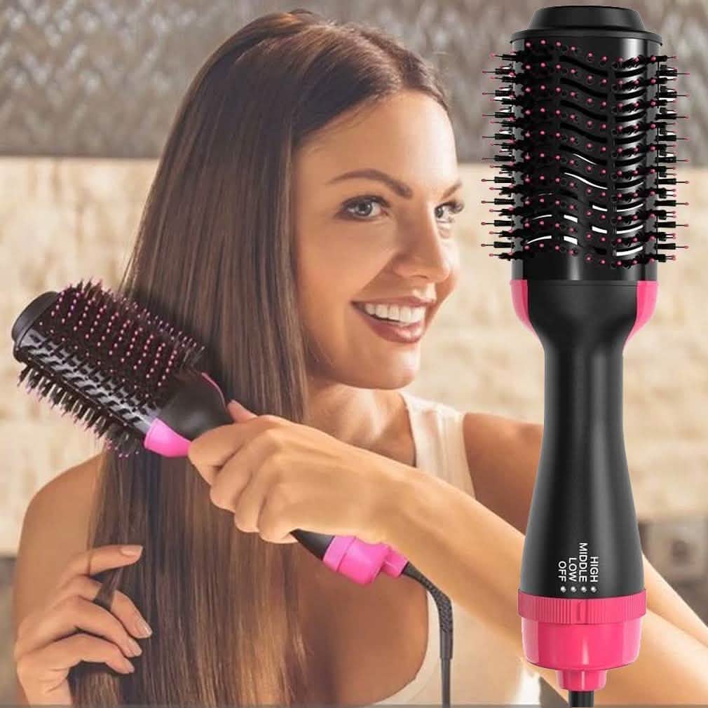 Sèche-cheveux volumateur 2-en-1 Brosse à air chaud Peigne rouleau