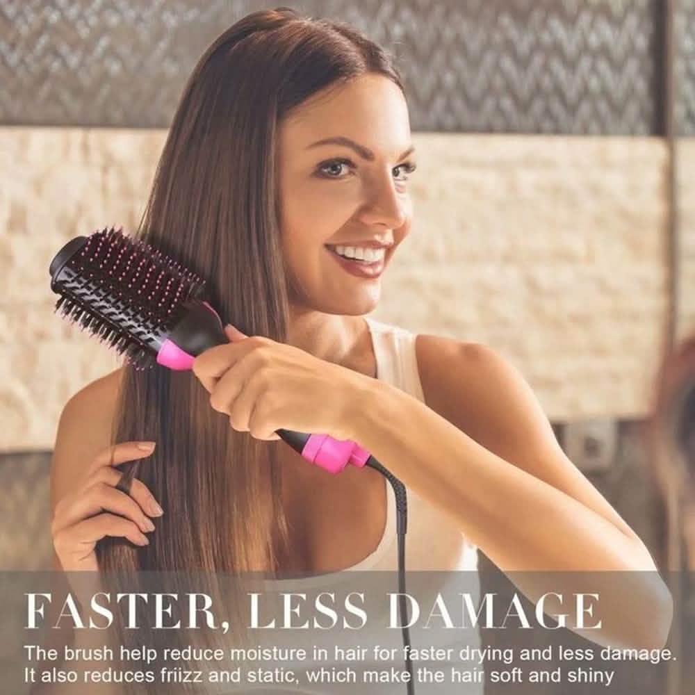 Sèche-cheveux volumateur 2-en-1 Brosse à air chaud Peigne rouleau