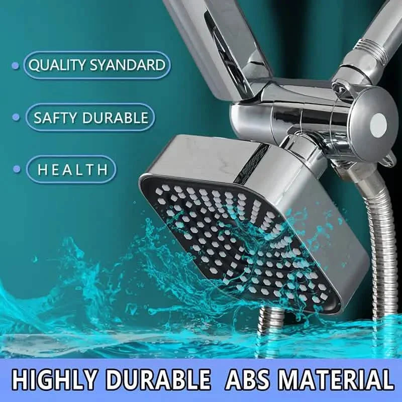 2-in-1 Handheld & Rainfall Shower Head Set with Long Hose and T-Valve