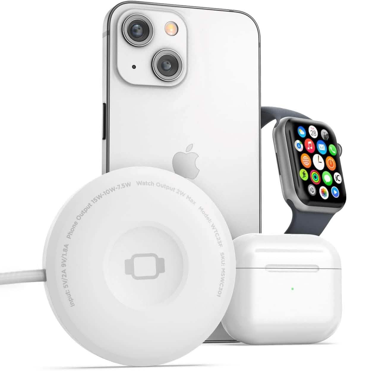 2-in-1 Magnetic Wireless Charger for Both Apple Watch and iPhone