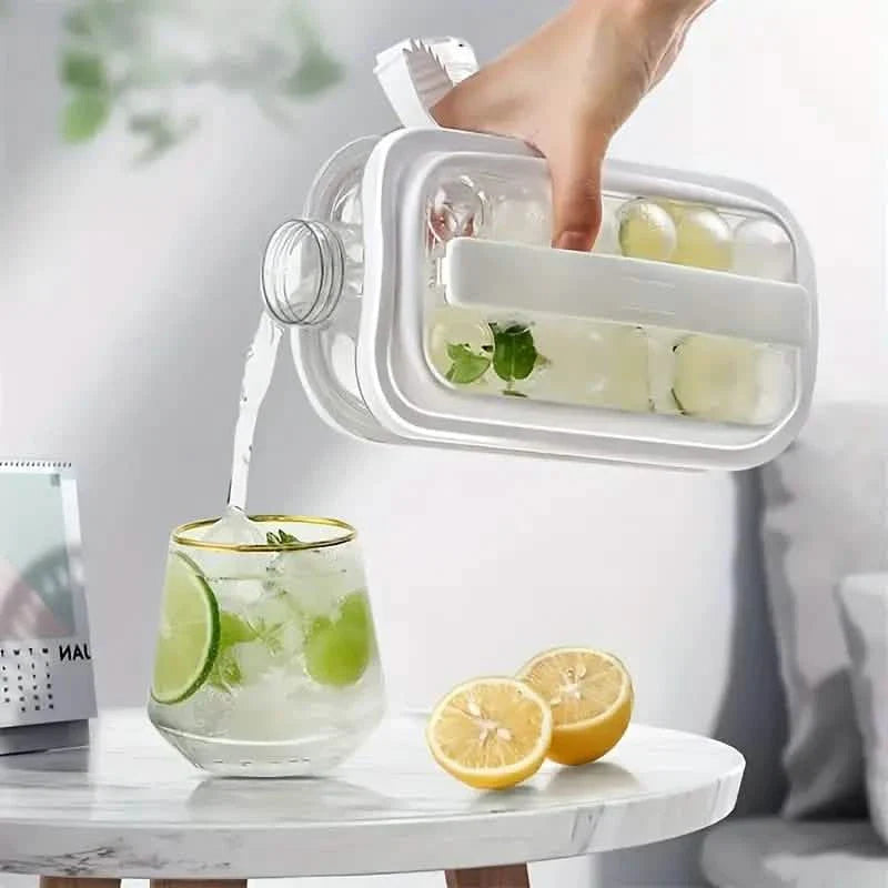 2-in-1 Portable Ice Ball Maker Kettle With 17 Grids Flat Body Lid Cooling Ice Pop/Cube Molds
