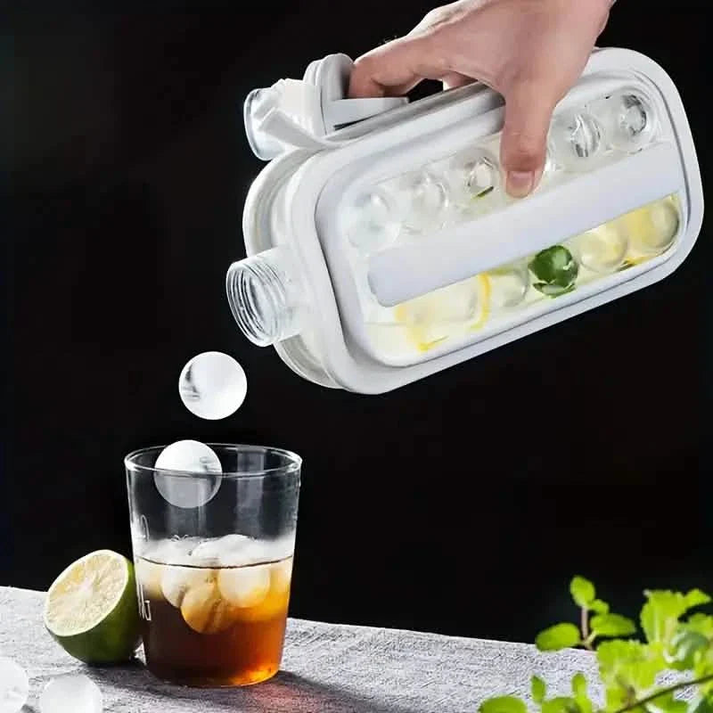 2-in-1 Portable Ice Ball Maker Kettle With 17 Grids Flat Body Lid Cooling Ice Pop/Cube Molds