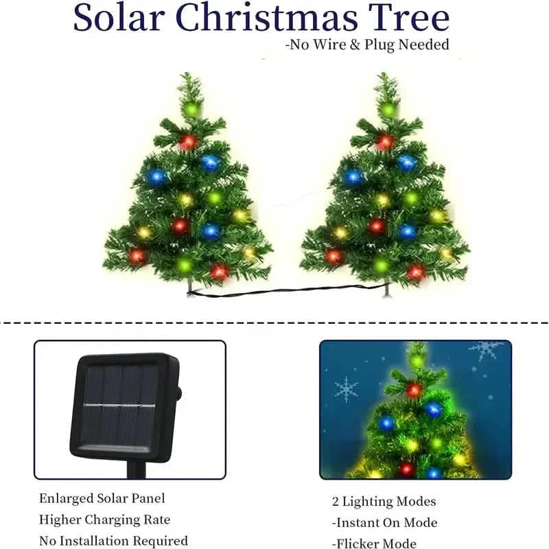 2-in-1 Solar Christmas Tree Lawn Light