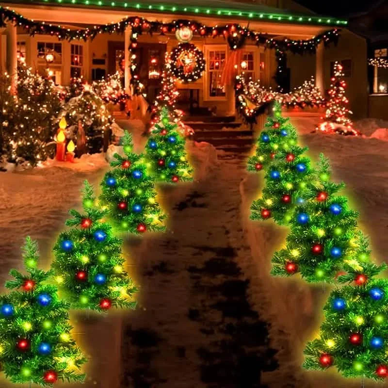 2-in-1 Solar Christmas Tree Lawn Light
