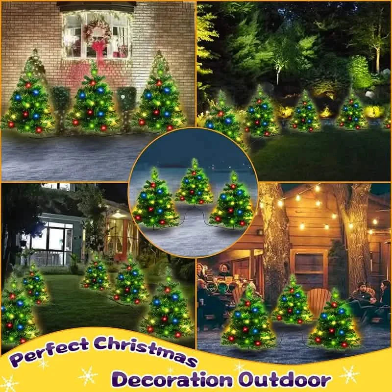 2-in-1 Solar Christmas Tree Lawn Light