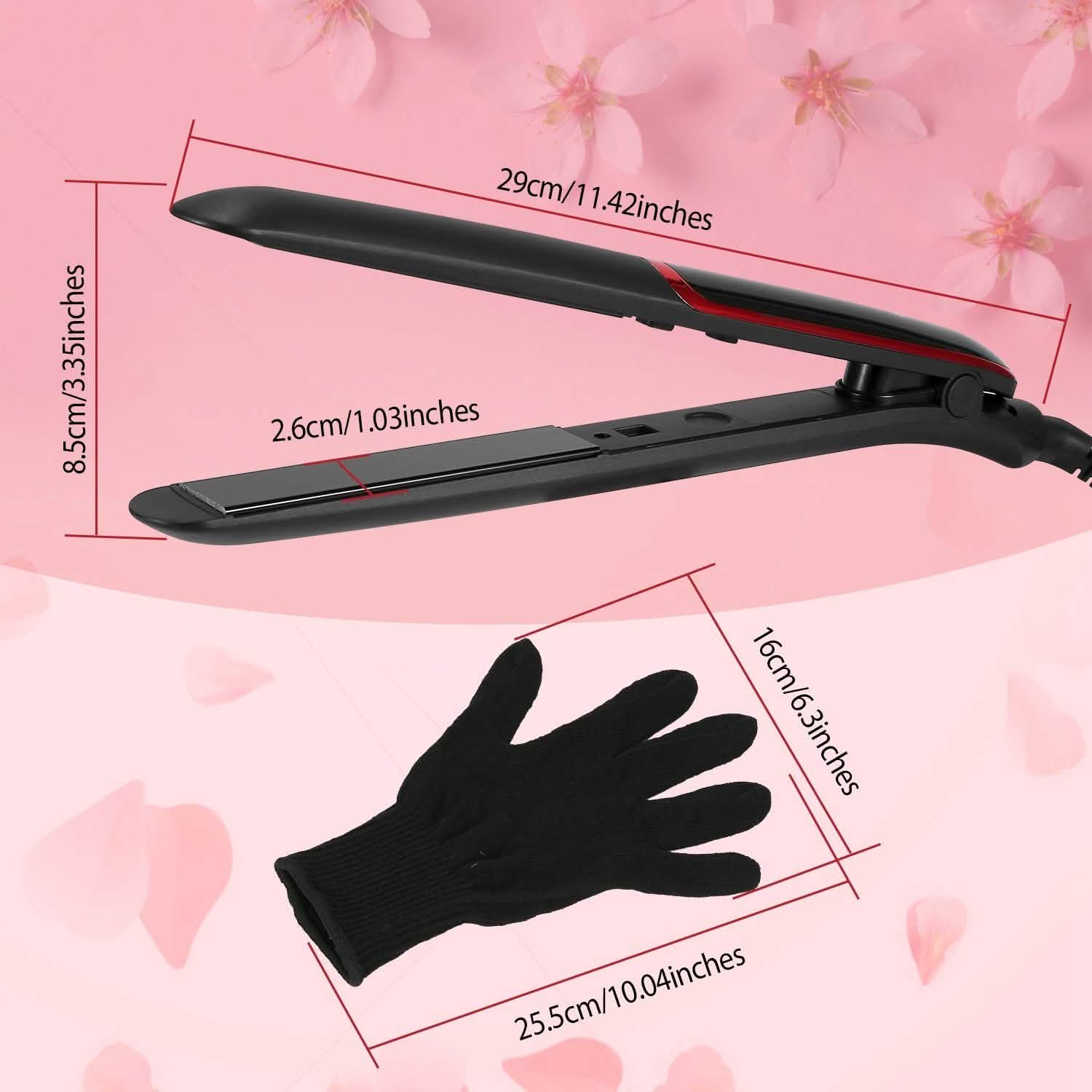 2-in-1 Twist Hair Straightener Ceramic Plate Hair Curler with Temperature Adjust LCD Display
