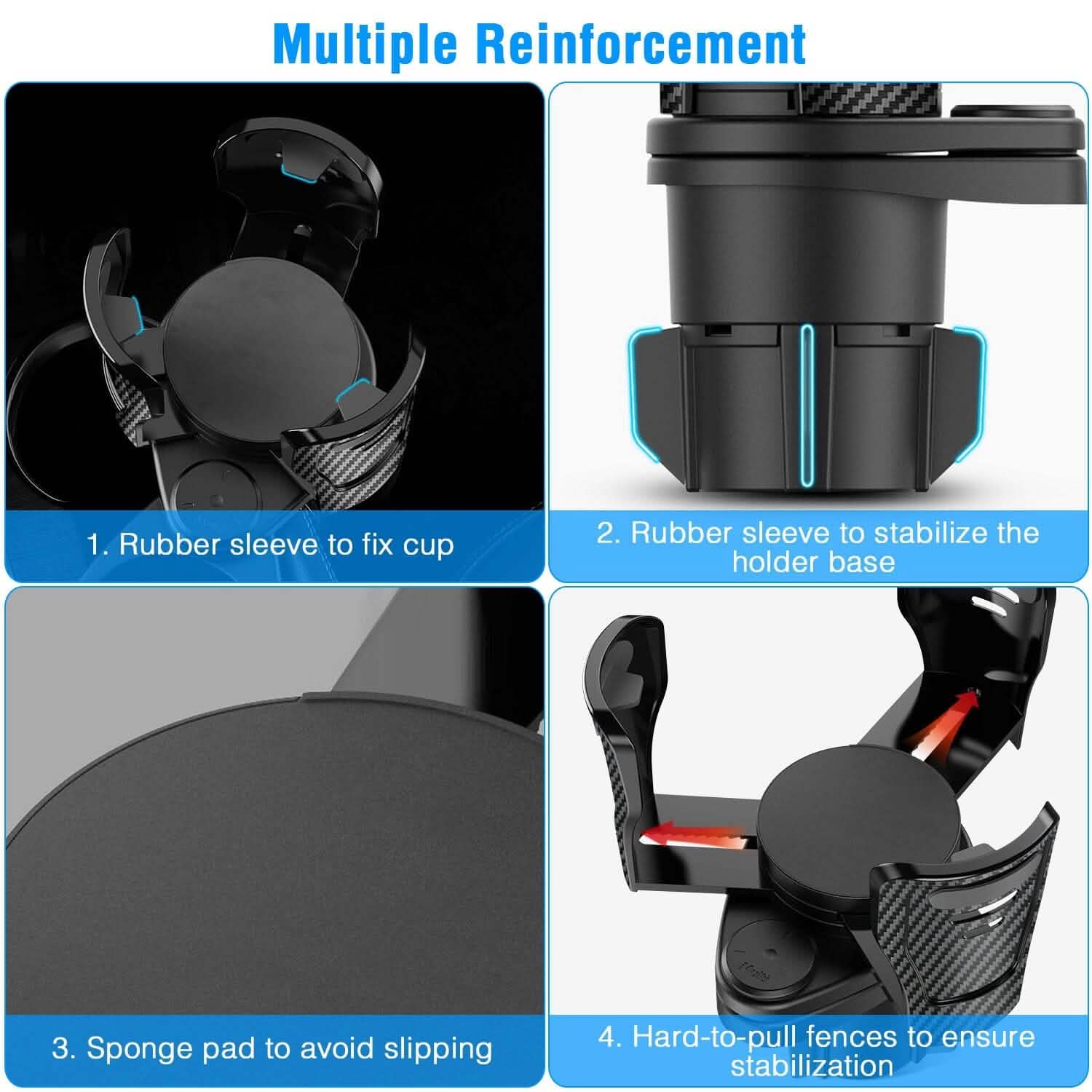 2-in-1 Universal Car Cup Mount Holder with Adjustable Base