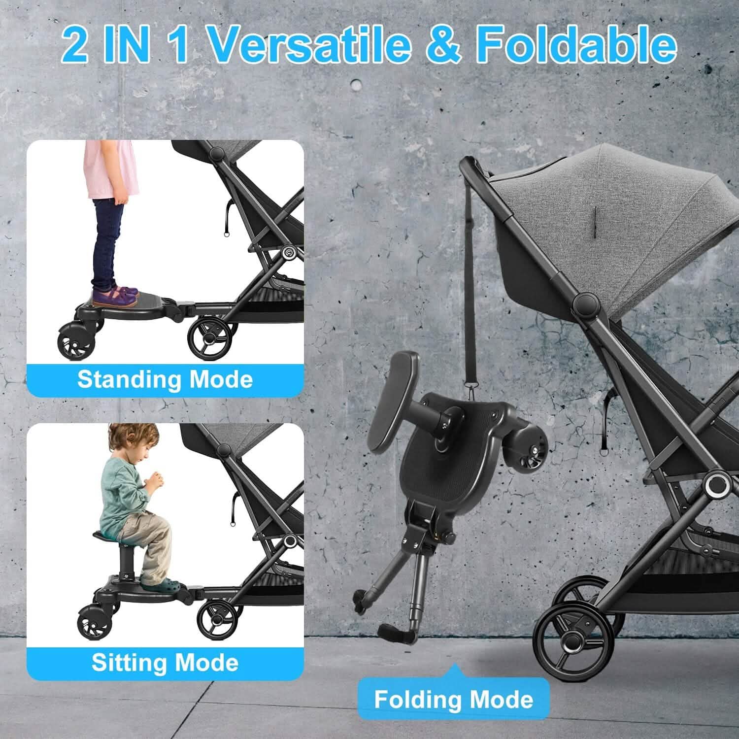 Patinette universelle 2-en-1 pour poussette