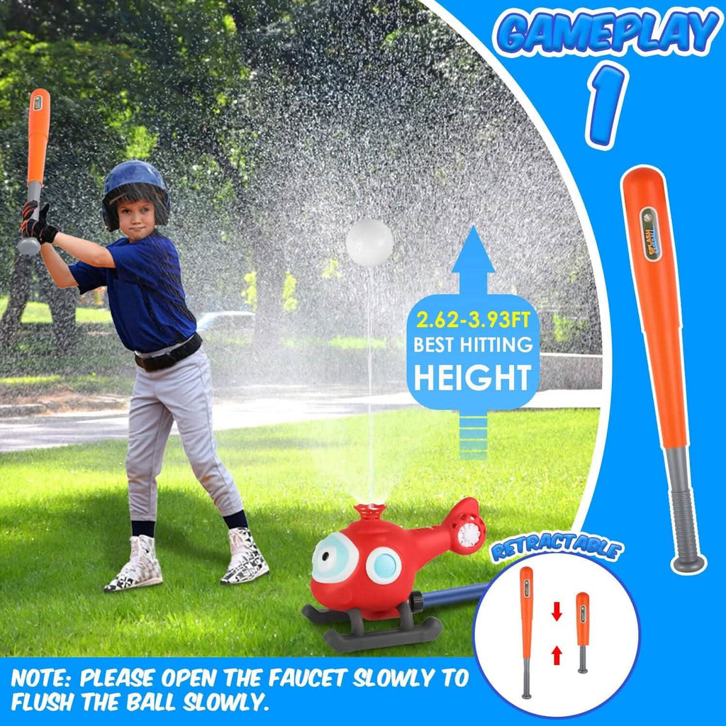 2-in-1 Water Sprinkler Baseball Helicopter Toy