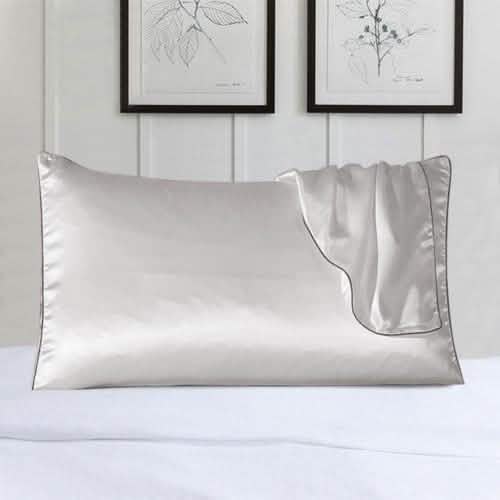2-Pack: 100% Silk Pillow Cover with Trim