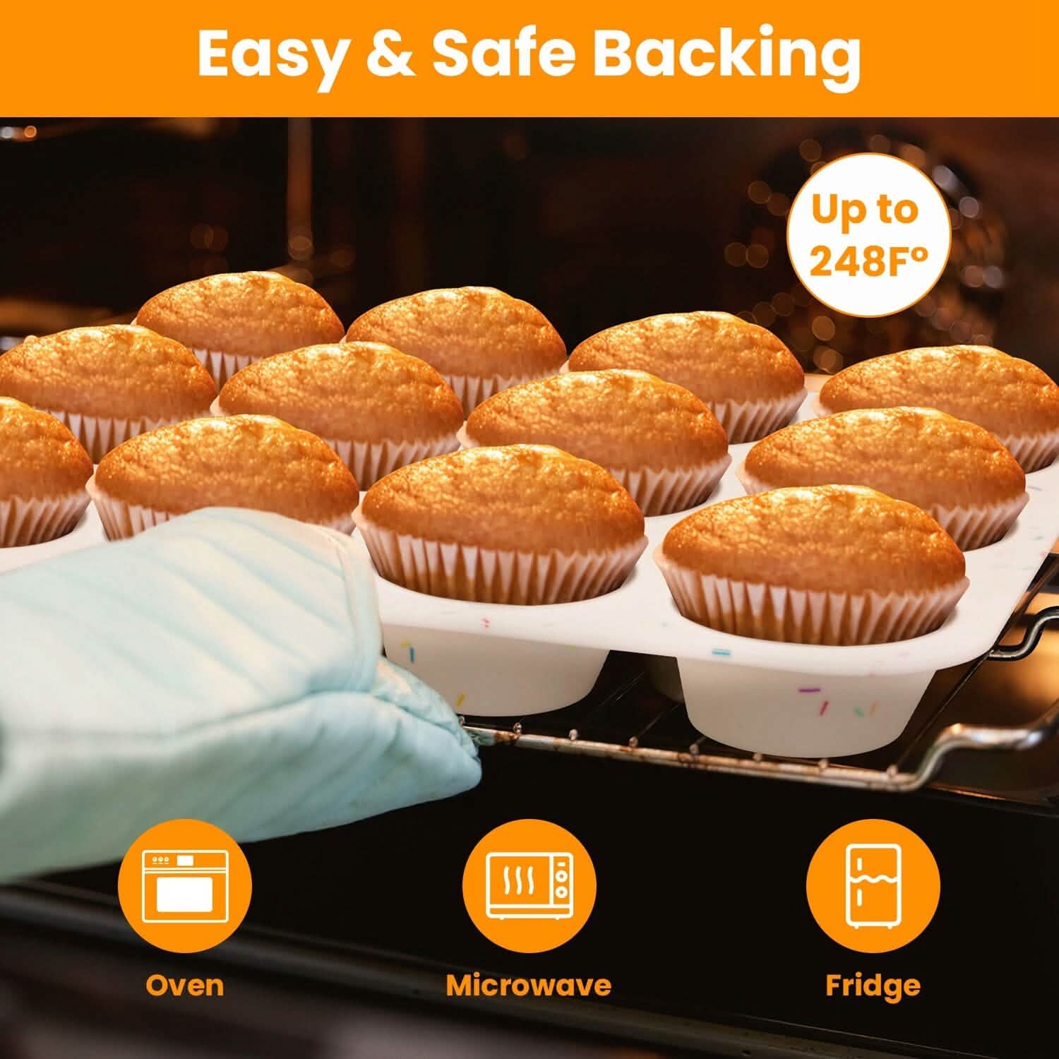 2-Pack: 12 Cups Silicone Muffin Nonstick Pans