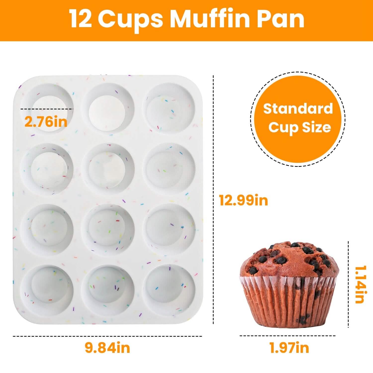 2-Pack: 12 Cups Silicone Muffin Nonstick Pans