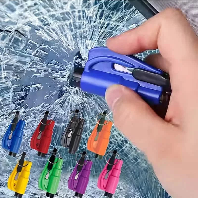 2個セット：2-in-1緊急車脱出ツール シートベルトカッター 金属安全ハンマー＆窓割り器