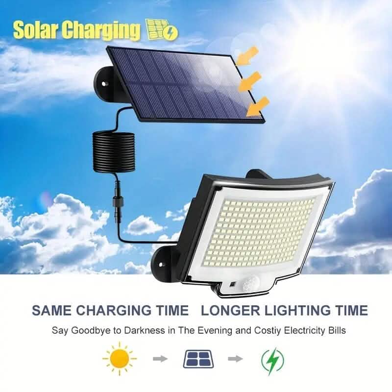 Lot de 2 : Appliques murales solaires séparées d'extérieur à 228 LED