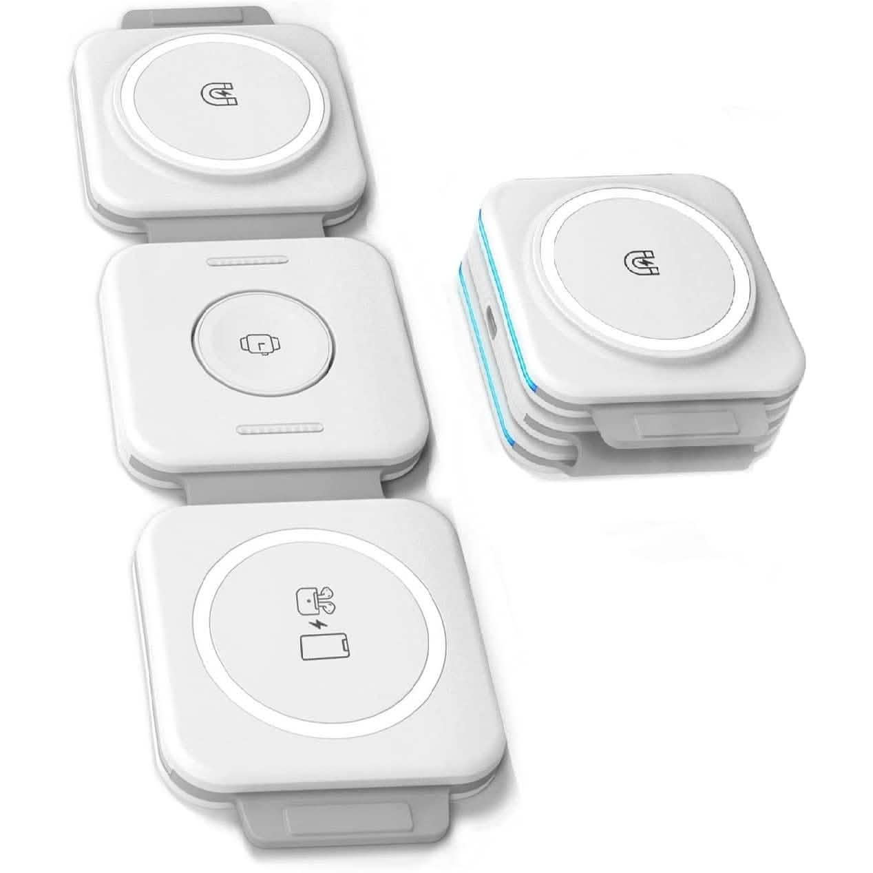 2パック：AirPods、Apple Watch、iPhone用3-in-1トラベル充電ステーション