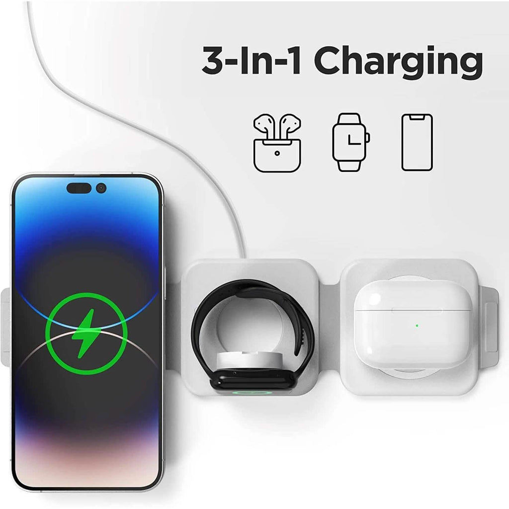 2パック：AirPods、Apple Watch、iPhone用3-in-1トラベル充電ステーション