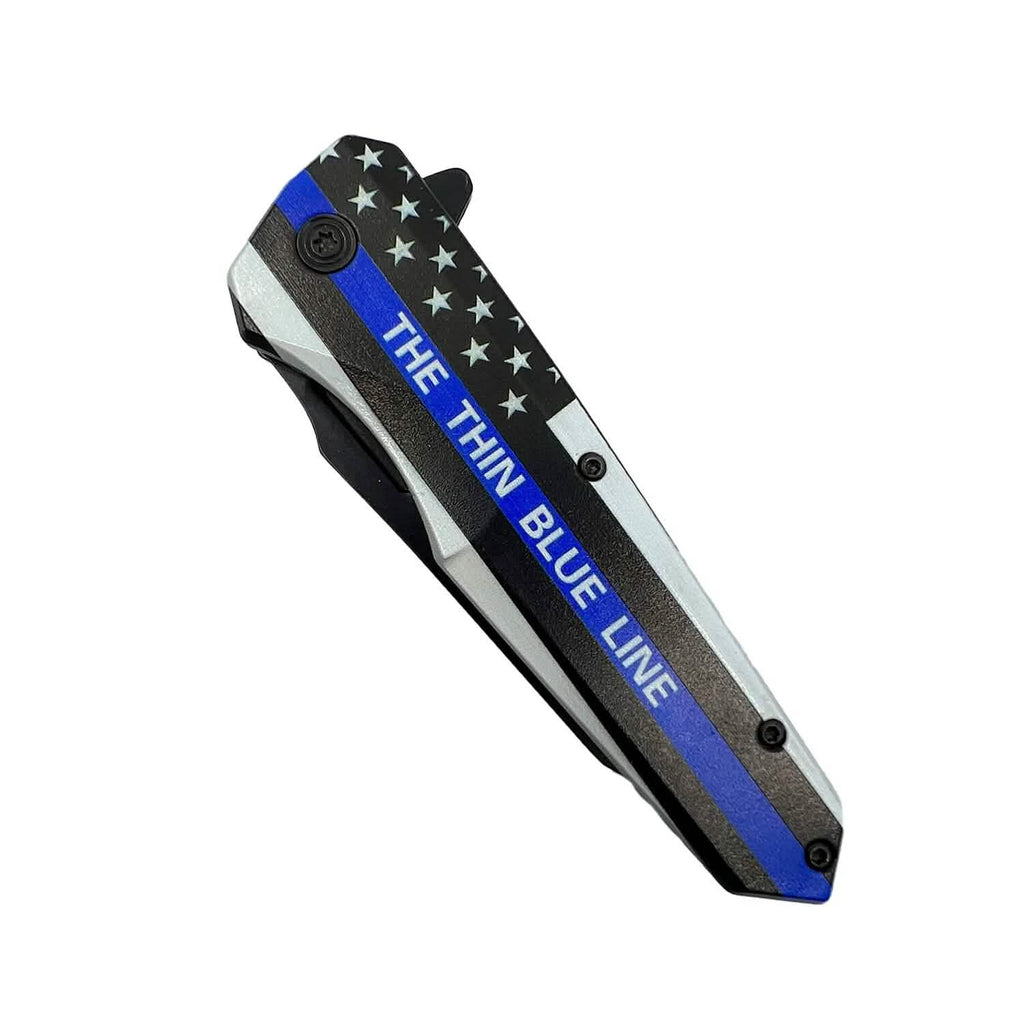 2-Pack: 3" Thin Blue Line Knife With ABS Handle