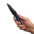 2-Pack: 3" Thin Blue Line Knife With ABS Handle