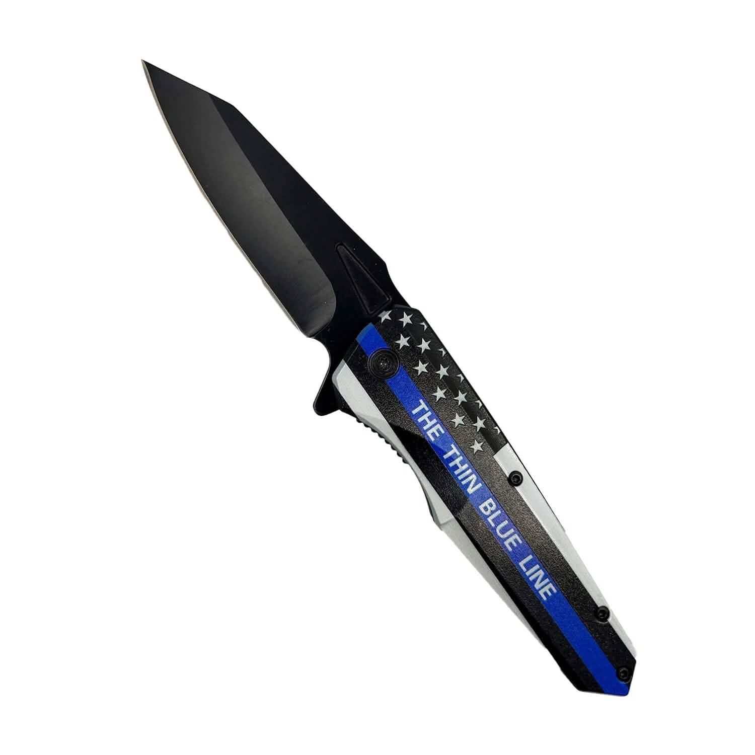 2-Pack: 3" Thin Blue Line Knife With ABS Handle