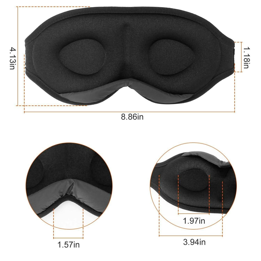 2-Pack: 3D Contoured Cup Light Blockout Sleeping Mask