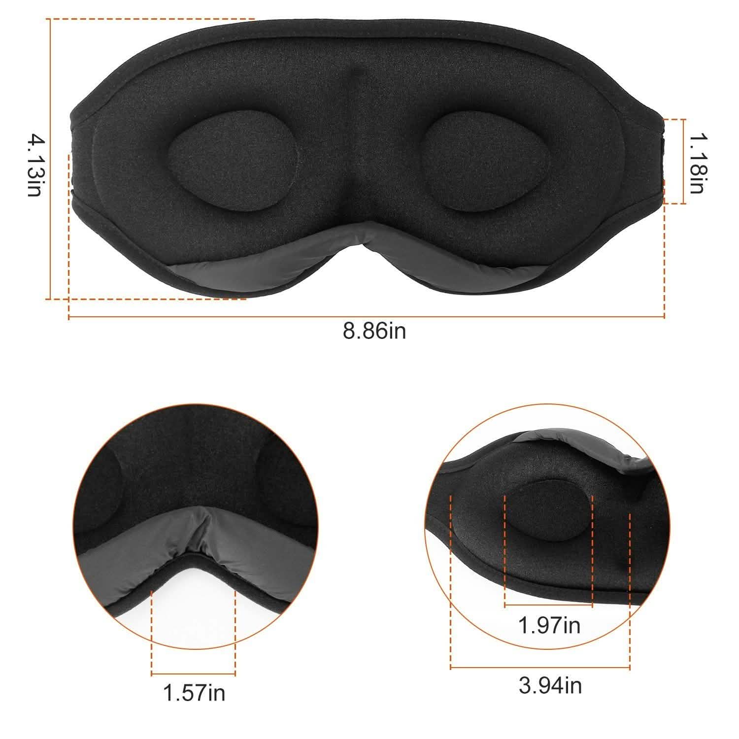 2-Pack: 3D Contoured Cup Light Blockout Sleeping Mask