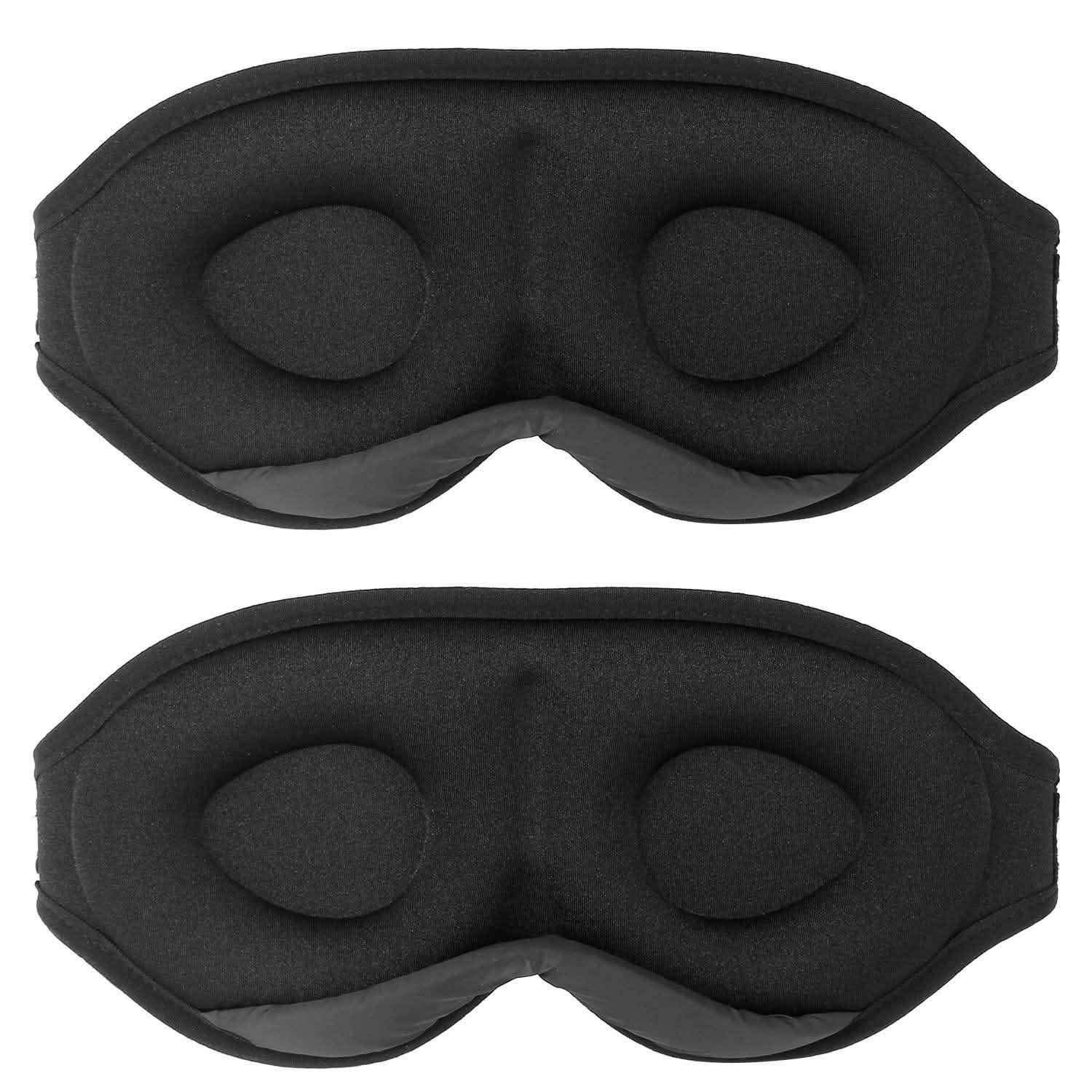 2-Pack: 3D Contoured Cup Light Blockout Sleeping Mask