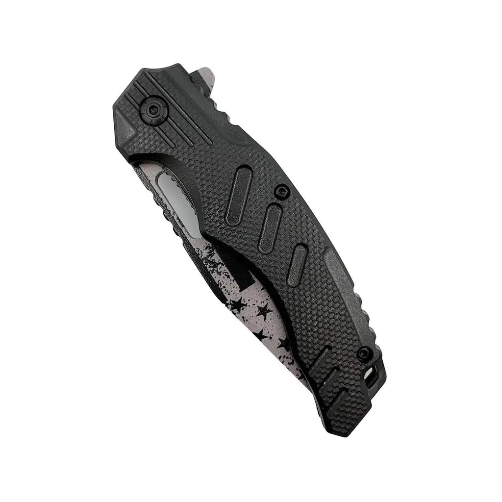 2-Pack: 4.75" American Flag Tanto Blade with ABS Handle