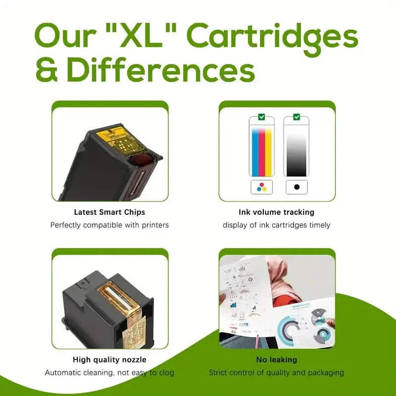 2-Pack: 63XL Ink Cartridges Black & Tri-Color for HP 63 Ink
