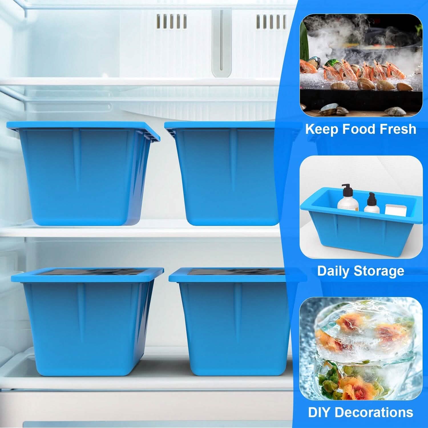 2-Pack: 6.6 lbs. Silicone Freezer Ice Block Molds