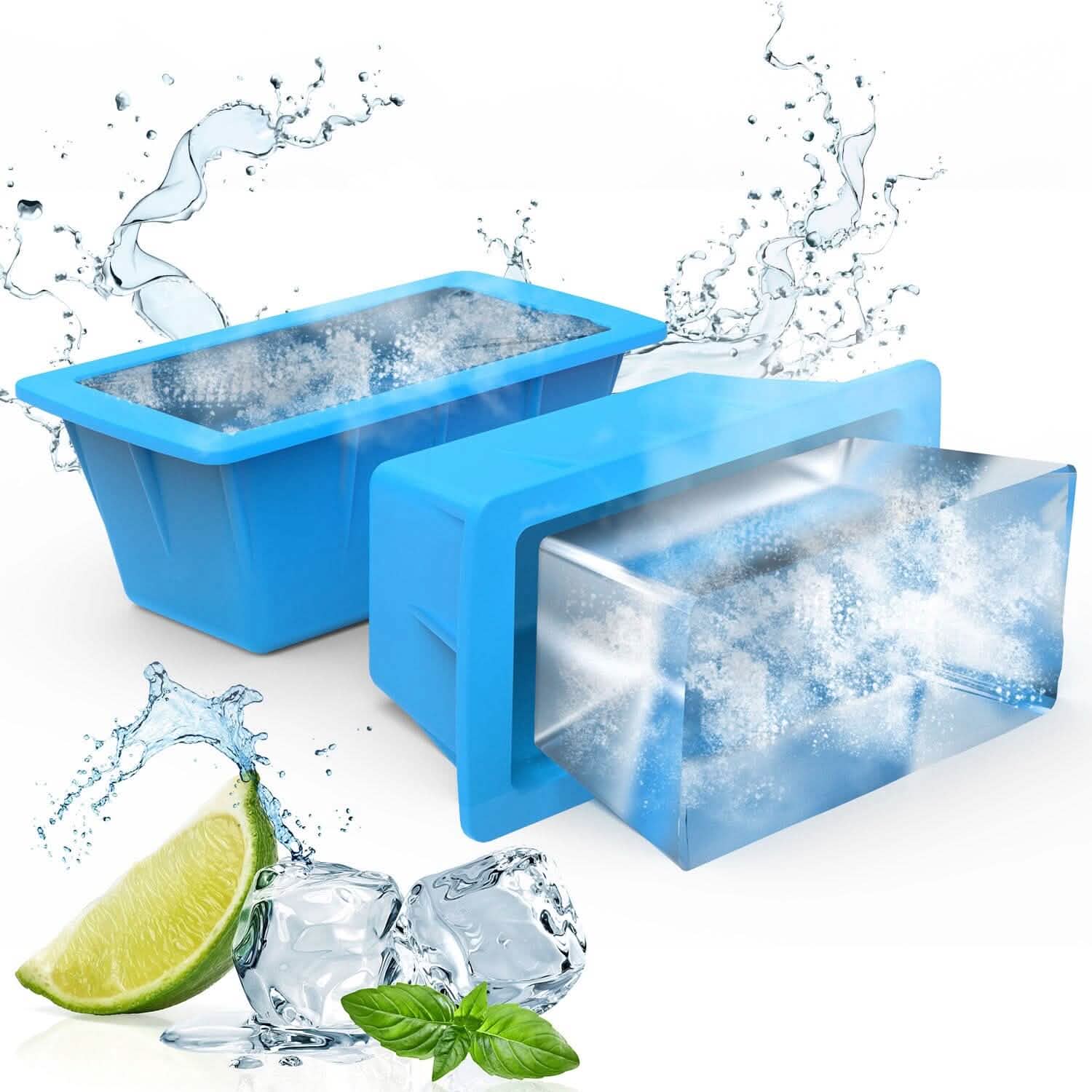 2-Pack: 6.6 lbs. Silicone Freezer Ice Block Molds