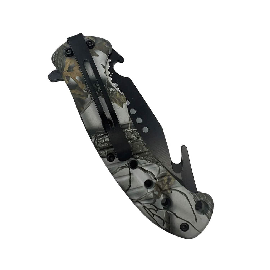 Lot de 2 : Couteau assisté de 22,2 cm avec manche en ABS motif camouflage