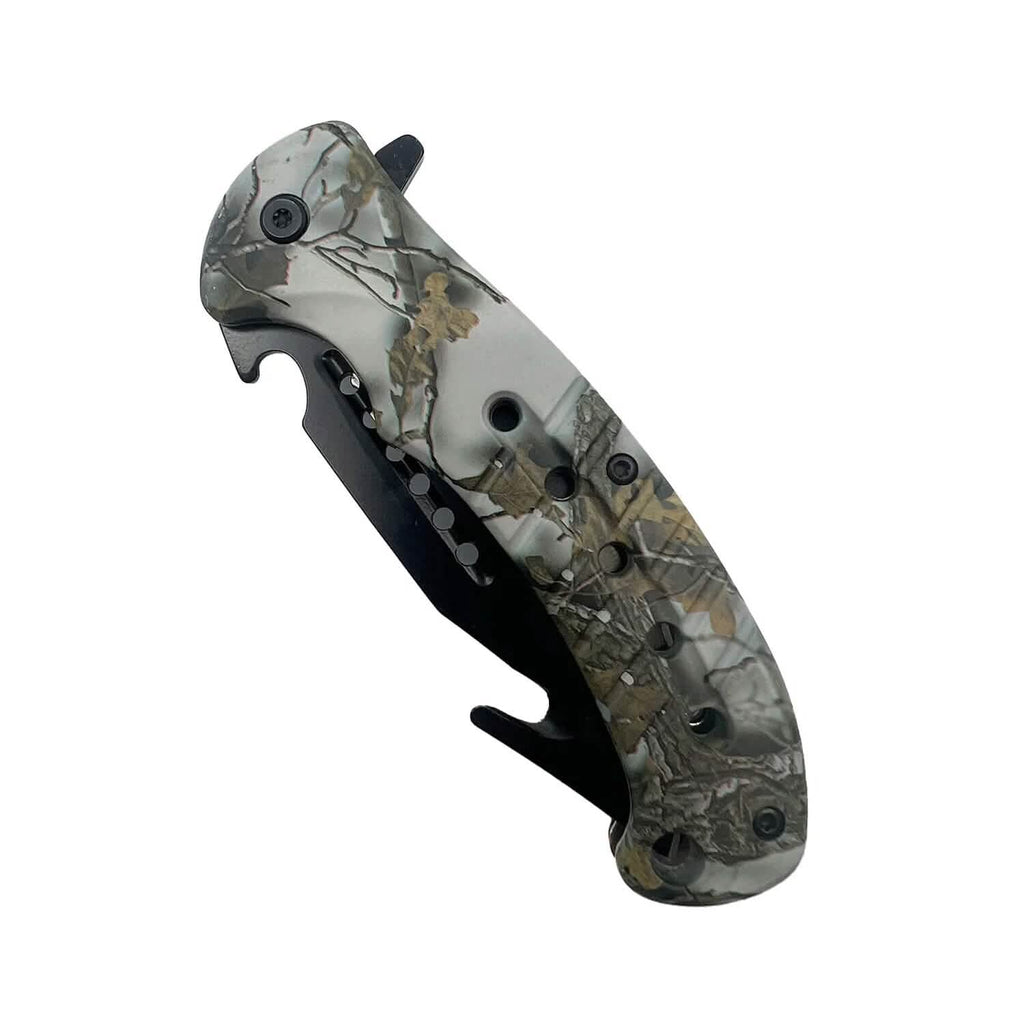Lot de 2 : Couteau assisté de 22,2 cm avec manche en ABS motif camouflage