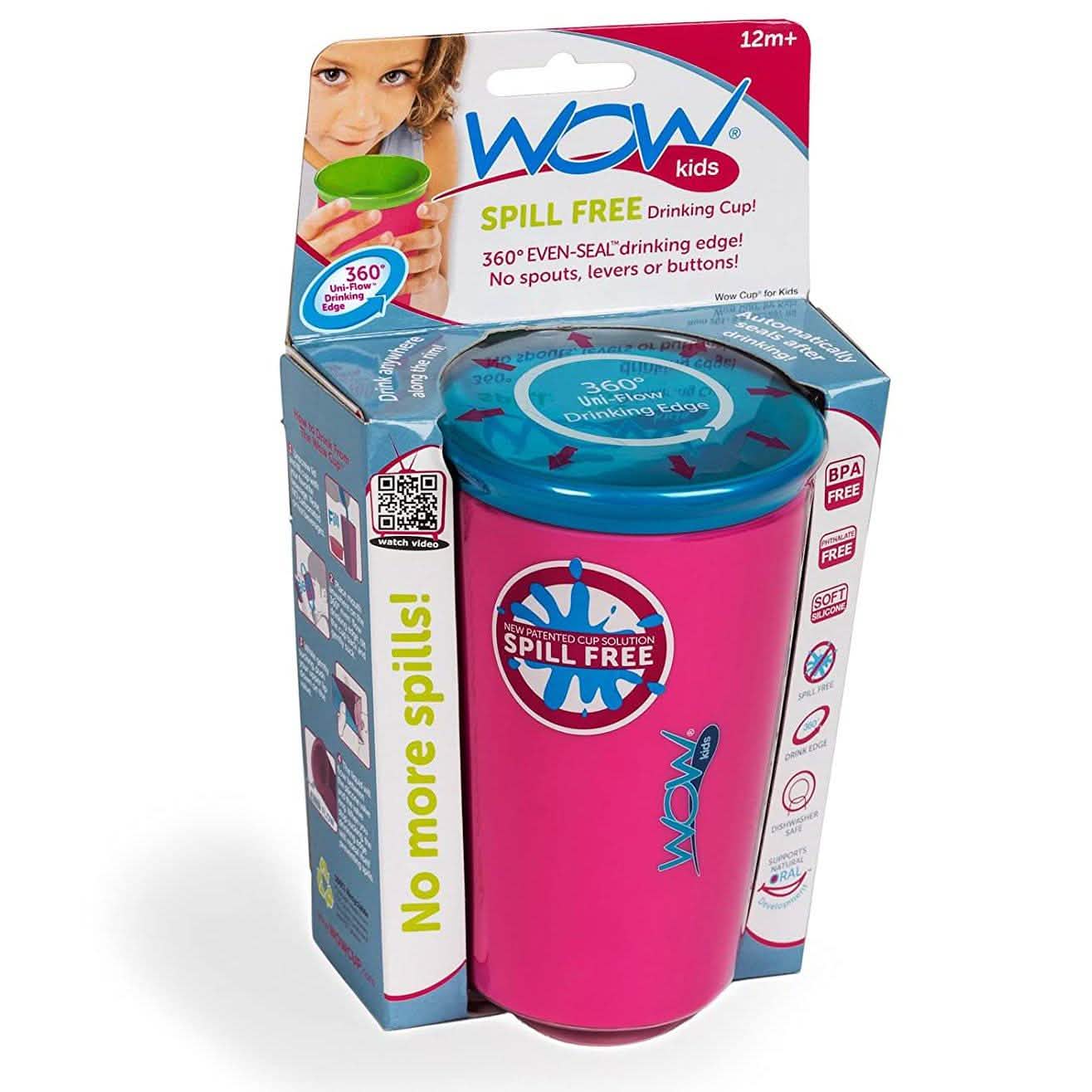 Lot de 2 : Tasse d'apprentissage anti-fuite 360° Wow Cup de 266 ml pour enfants