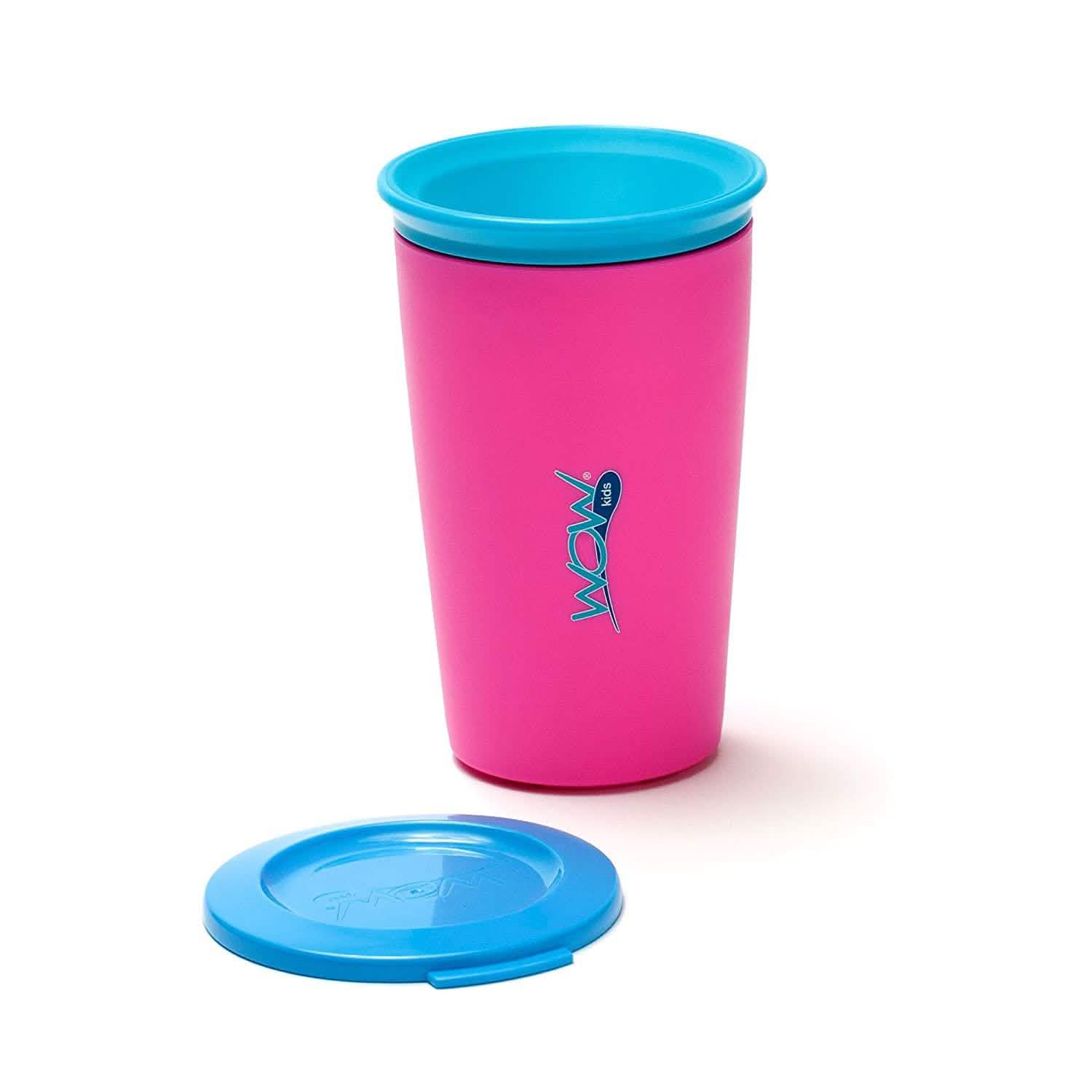 Lot de 2 : Tasse d'apprentissage anti-fuite 360° Wow Cup de 266 ml pour enfants