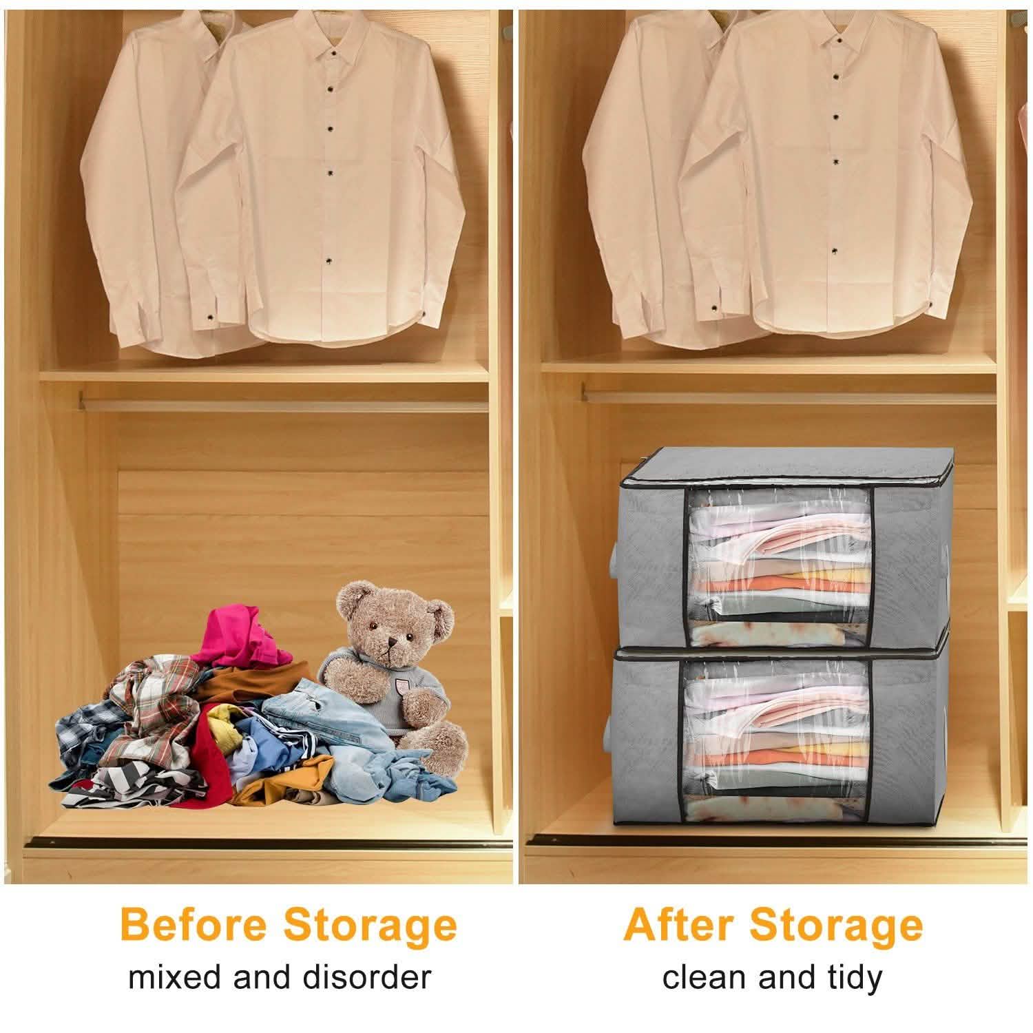 2-Pack: 90L Large Capacity Foldable Closet Organizer