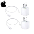 2 Pack Apple Original 5W USB Power Adapter and 2 Pack Apple OEM Lighting to USB Cable (3.3 ft)