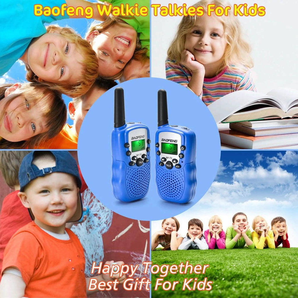Lot de 2 : Talkies-walkies Baofeng pour enfants radio bidirectionnelle 22 canaux 3-5 miles jouet FRS/GMRS