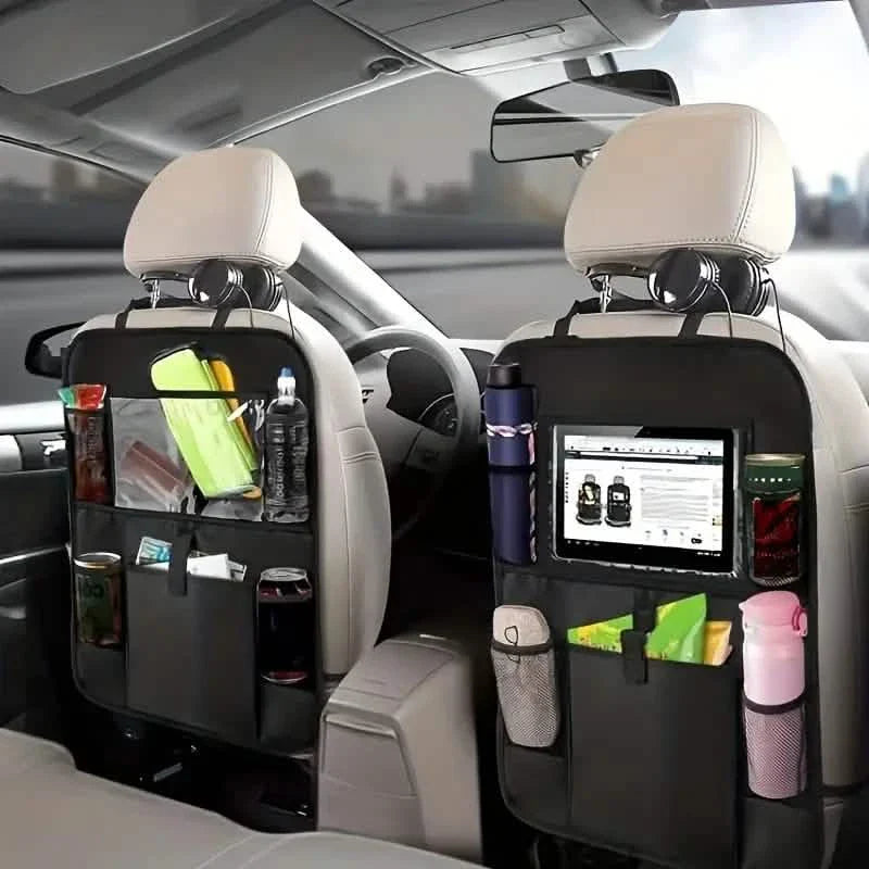 Lot de 2 : Organiseur de siège arrière de voiture avec support de tablette à écran tactile